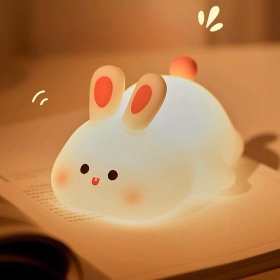 Imagem de Luminária de Silicone Mesa Lâmpada Noturna Abajur Fofo Sensor Toque Touch Led Unicórnio Patinho Dino