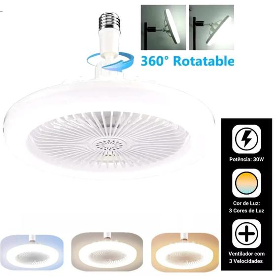 Imagem de Luminária de Teto com Ventilador LED E27 30W, Perfeita para Ambientes Refrescantes