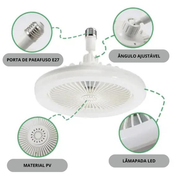 Imagem de Luminária de Teto com Ventilador LED E27, 36W, Baixo Ruído e Alta Eficiência