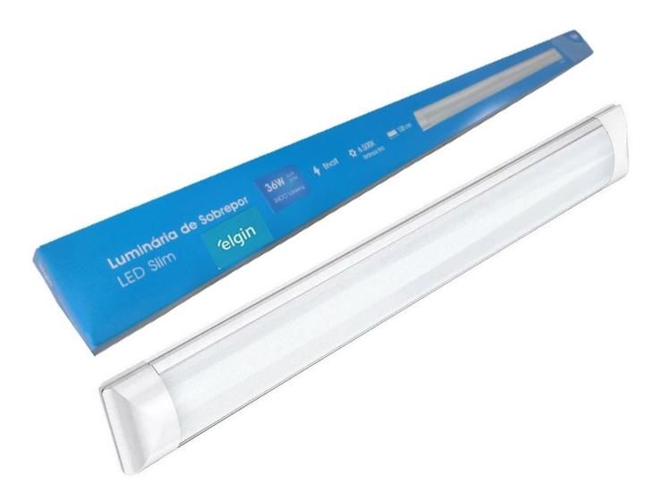 Luminária de Teto de LED Elgin Slim de Sobrepor Tubular 36W Luminária