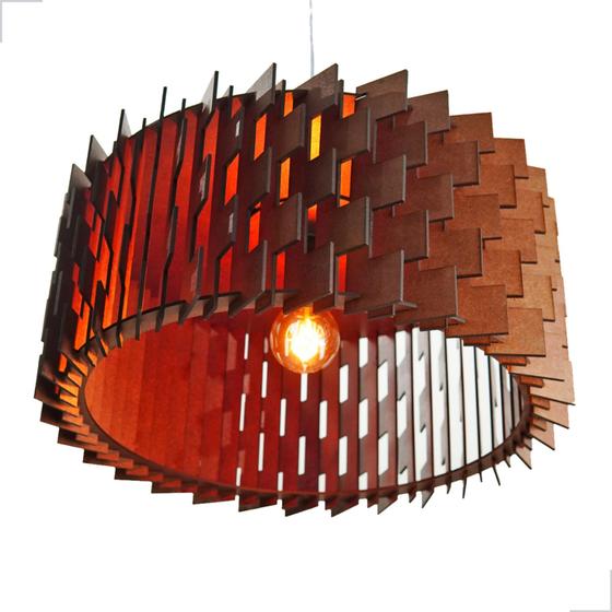Imagem de Luminária De Teto Desconstruído Designer Moderno Em MDF Cru Com Fiação Completa