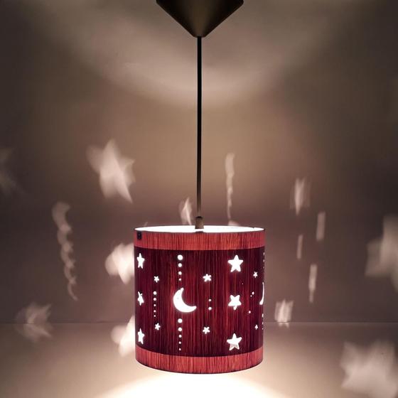 Imagem de Luminária De Teto Infantil Lua E Estrelas Para Quarto (Violeta)