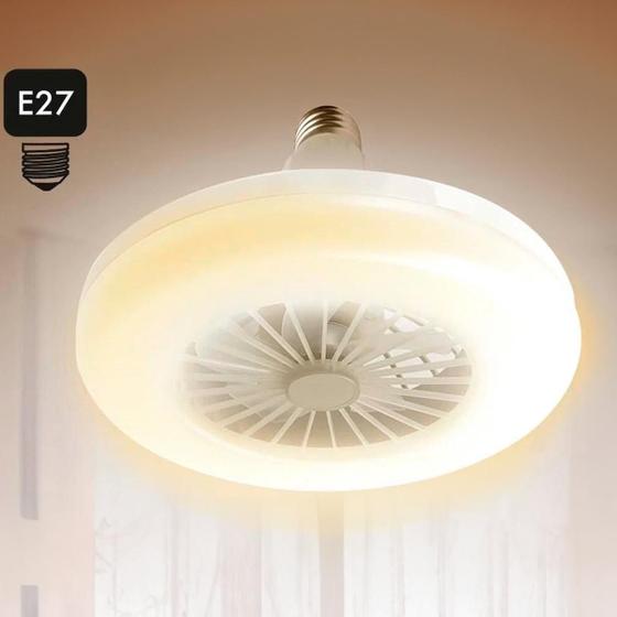 Imagem de Luminária De Teto Led Com Ventilador E Controle E27