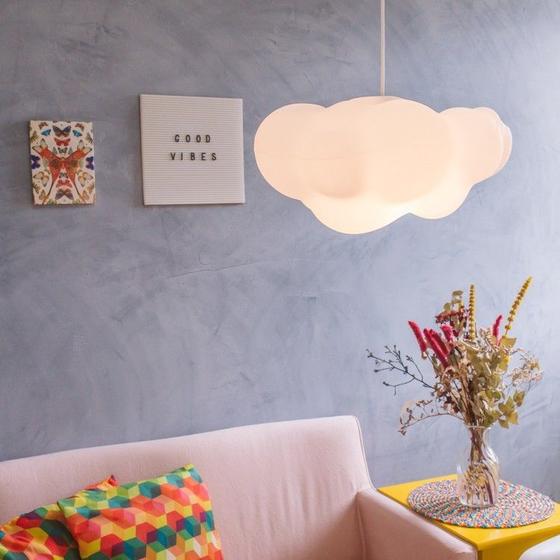 Luminária De Teto Nuvem Branca + Lâmpada LED Usare Luminária de