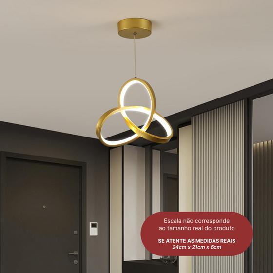 Luminária De Teto Pendente Led Moderna Lustre para Corredor Sala Quarto ...