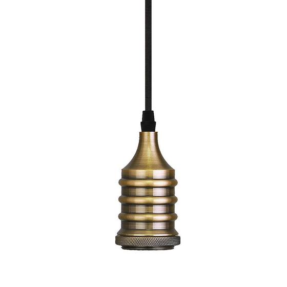 Imagem de Luminária de Teto Simples Industrial Pendente Dot Metal Wave Soquete Bocal E27 - Taschibra