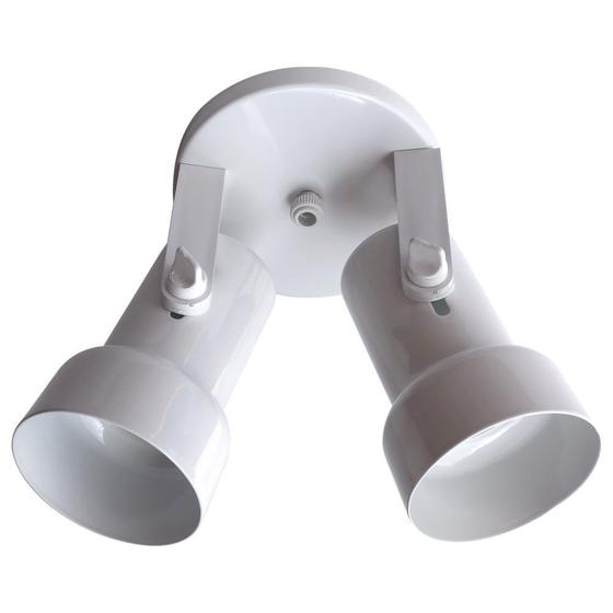 Luminária de Teto Spot Caneca Para Duas Lâmpadas Branco E27 40W 250V