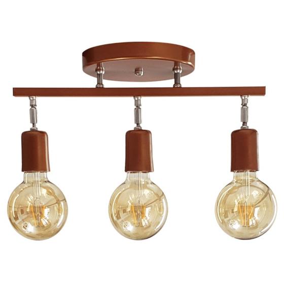 Luminária de Teto Trilho Articulada Spot 3 Lâmpadas Cobre Enerlux Spot Magazine Luiza