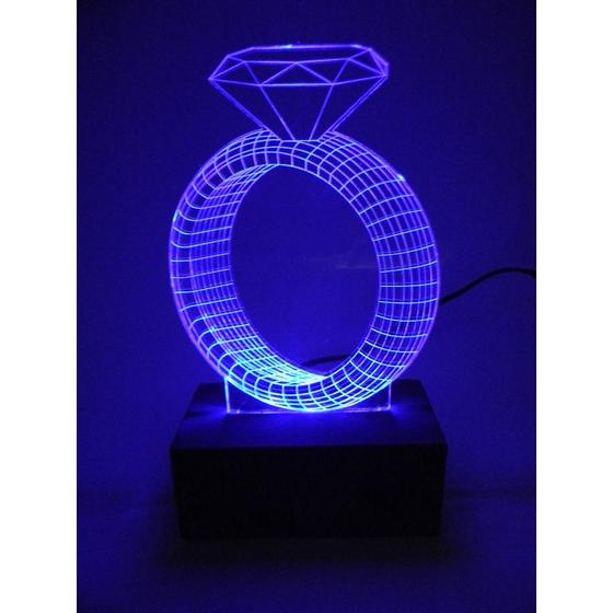 Imagem de Luminária Decorativa Abajur Led Noivado Personalizada Nome