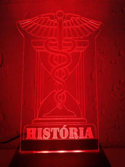 Imagem de Luminária Decorativa Abajur Led Professor História Personalizada c/ Nome