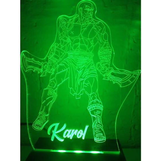 Imagem de Luminária Decorativa Abajur O Guerreiro Personalizada Nome