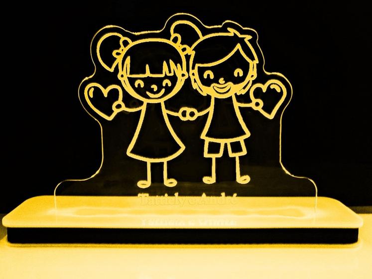 Imagem de Luminária Decorativa com LED Casal Desenho 01