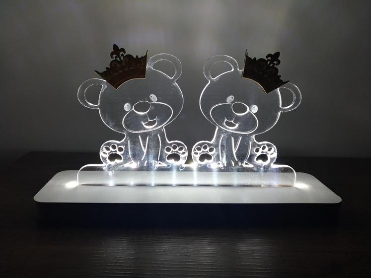 Imagem de Luminária Decorativa com LED Ursinhos Gêmeos