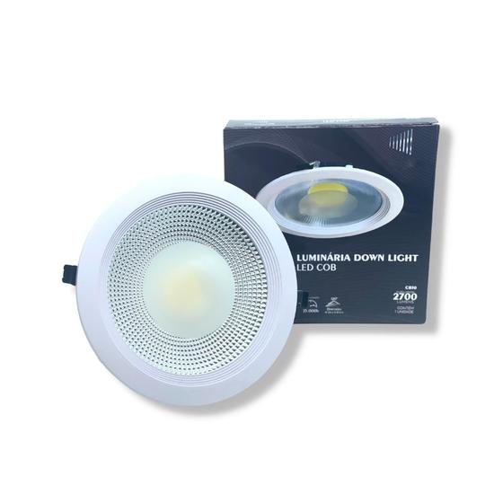 Imagem de Luminária Down Light Led Cob 30W Embutir 2700K Branco Quente