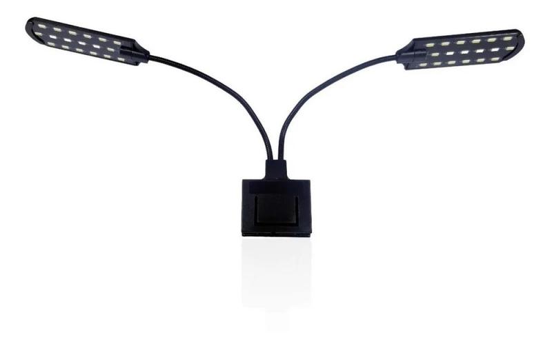 Imagem de Luminária Dupla Soma X7wb Preta 15w Led Branco E Azul 110v