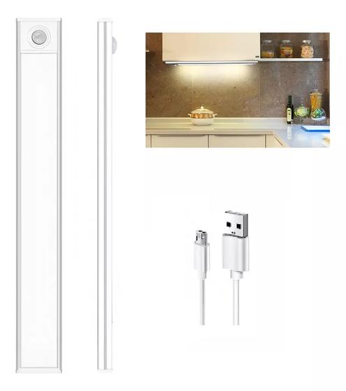 Imagem de Luminária Elegante Fina LED Sem Fio com Sensor de Presença - 40cm - Shark Blue