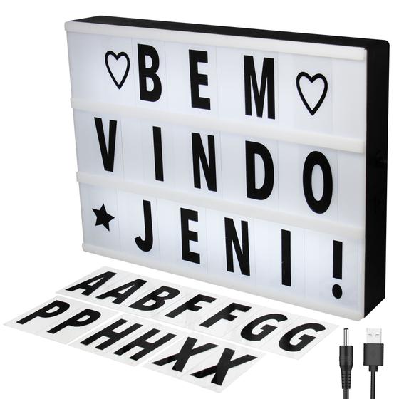 Imagem de Luminária Embralumi Letreiro Led Light Box Led A4 + 96 Letras