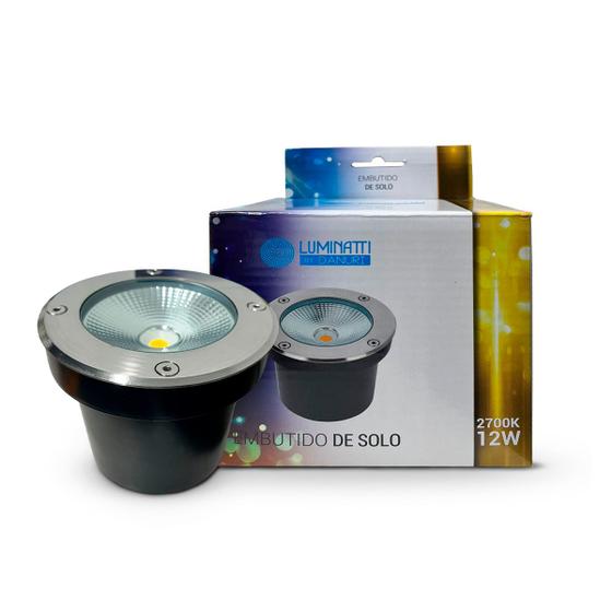 Imagem de Luminária Embutido De Solo LED 2700K 12W Borda Inox Bivolt IP67 Alumínio  LM616