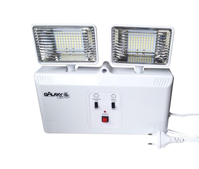 Luminaria Emergencia 2 Farois Led Br 1200Lm Bivolt GALAXY LED Luminária de Emergência
