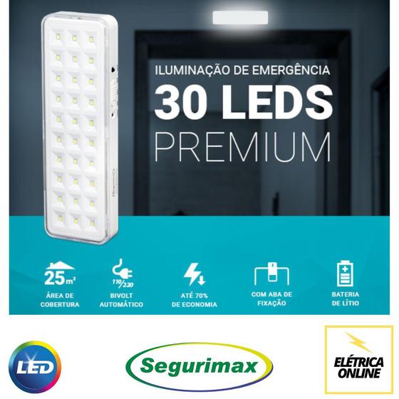 Luminaria emergencia 30leds segurimax Menor preço em Luminaria emergencia 30leds segurimax