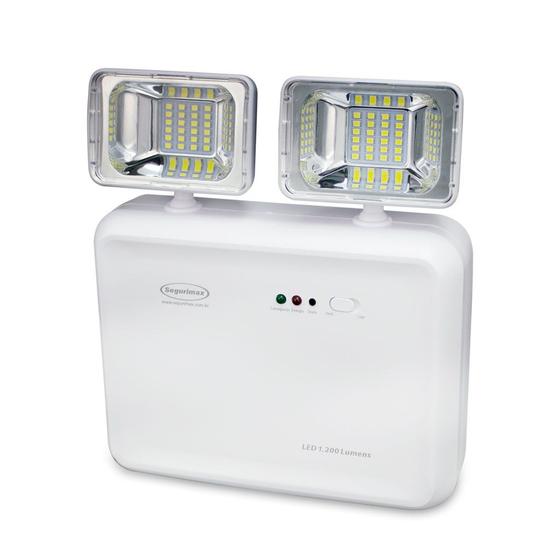 Imagem de Luminária Emergência Segurimax Led 2 Farois 1200 Lumens