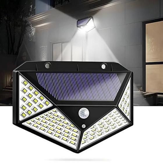 Imagem de Luminária Energia Solar Recarregável 100 Leds Com Sensor