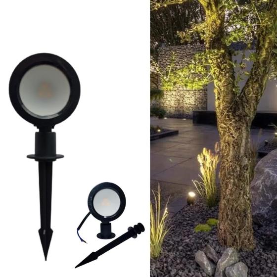 Luminária Espeto Estaca LED SMD Base Ajustável 3W Com Luz (Branco