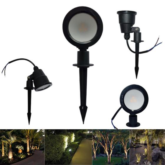 Imagem de Luminária Espeto Luz LED SMD Ajustável (Bivolt) 3W Iluminação (Branco Quente) Para Chão Jardim Gramado À Prova D'água