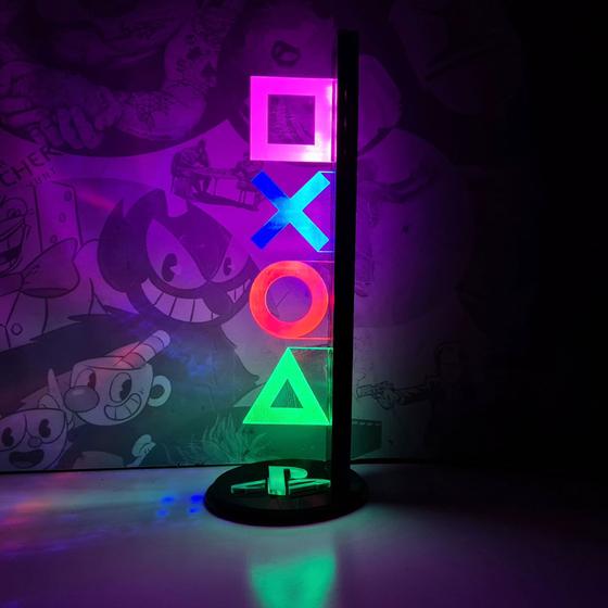 Luminária Gamer (torre) base preta Luminária Led Luminária