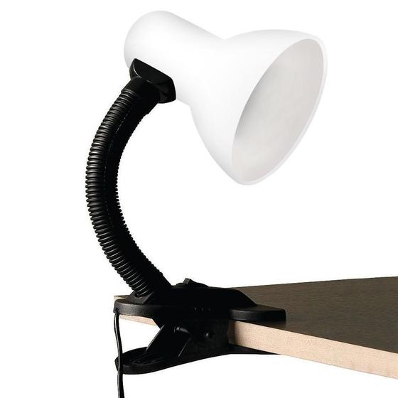 Imagem de Luminária Garra Abajur De Mesa Presilha Articulada Branco
