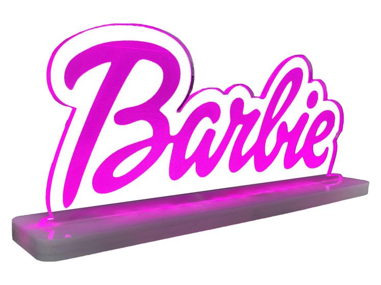 Imagem de Luminária Geek Infantil Barbie - Acrílico Rosa