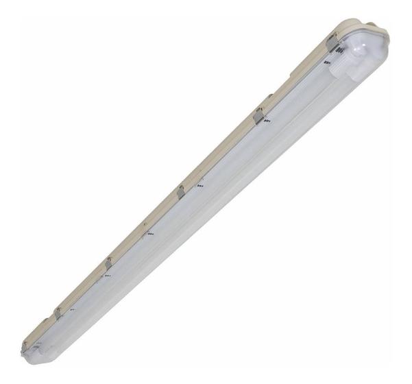 Imagem de Luminária Hermética Para 2 Lâmpadas 120cm T8 Led Branco Frio Tubular Com IP65 Excelente Acabamento