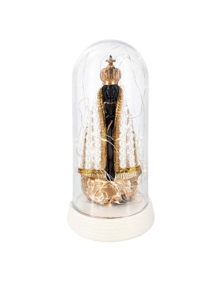 Imagem de Luminária Imagem Nossa Senhora Aparecida Redoma Base Perola