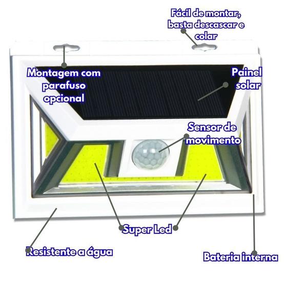 Imagem de Luminária Jardim Solar com Luz LED Forte Ultrabrilhante Externo