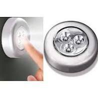 Imagem de Luminaria lampada led toque pilha push botton prata