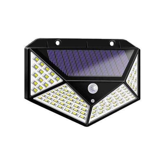 Imagem de Luminária Lâmpada Solar 100 Leds Jardim Com Sensor Movimento