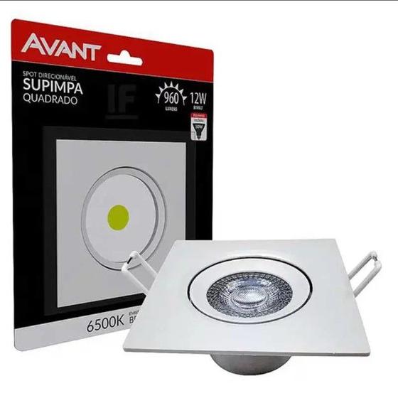Luminária Led 12w Spot Direcionável Supimpa Quadrado Avant