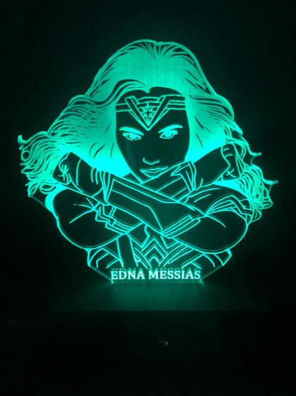 Imagem de Luminária Led 16 cores, Mulher Maravilha, Dc Comics, Liga da Justiça, Decoração