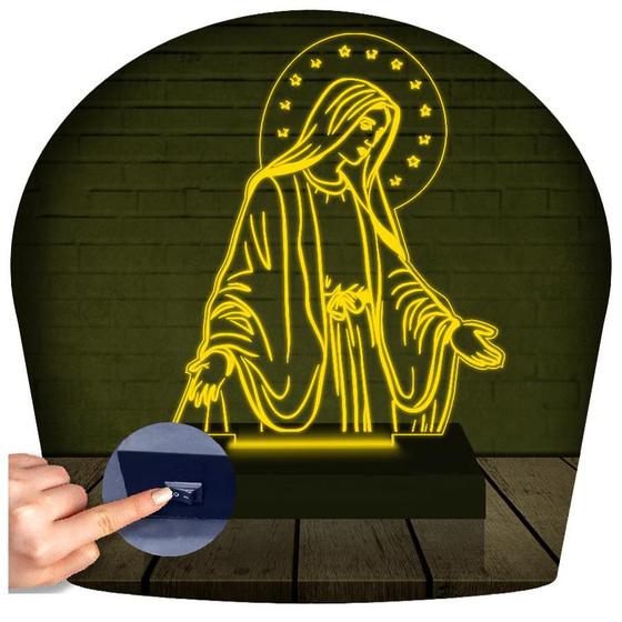 Imagem de Luminária Led 3D Abajur  Nossa Senhora das Graças Presente Criativo Decoração