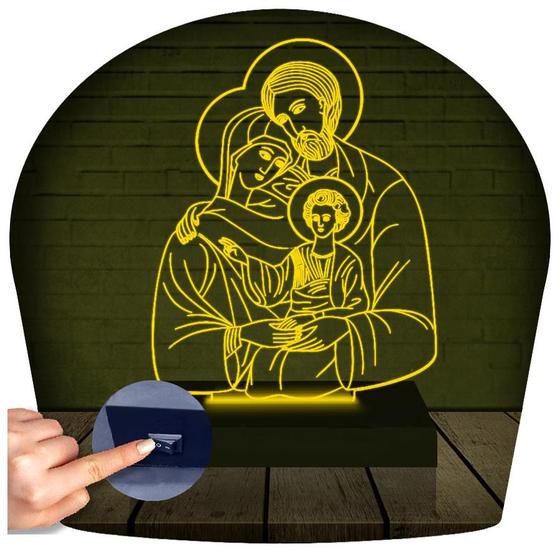 Imagem de Luminária Led 3D Abajur  Sagrada Familia de Jesus