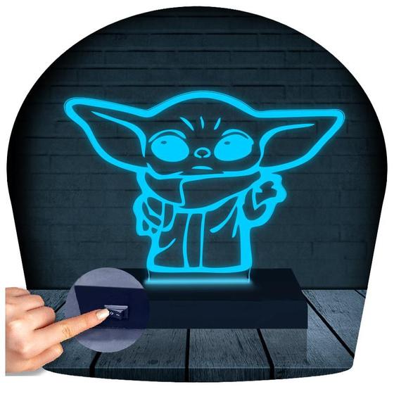 Imagem de Luminária Led 3D Baby Yoda Star Wars