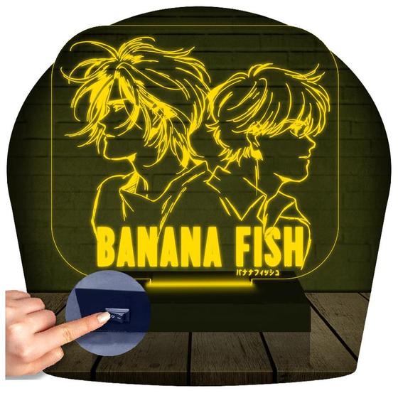 Imagem de Luminária Led 3D Banana Fish Abajur