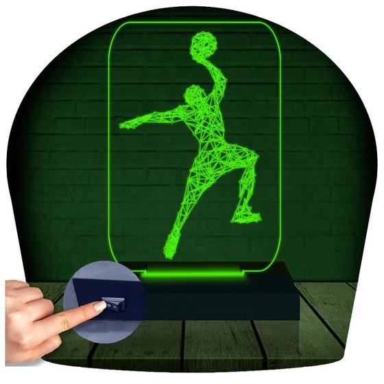 Imagem de Luminária Led 3d  Basquete  Abajur Presente Criativo Decoração