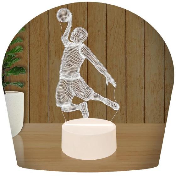 Imagem de Luminária Led 3d  Basquete Jogador 2  Abajur Presente Criativo Decoração