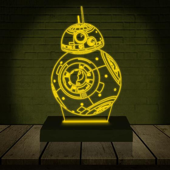 Imagem de Luminária Led 3D  BB8 Star Wars  Abajur  Presente Criativo Decoração