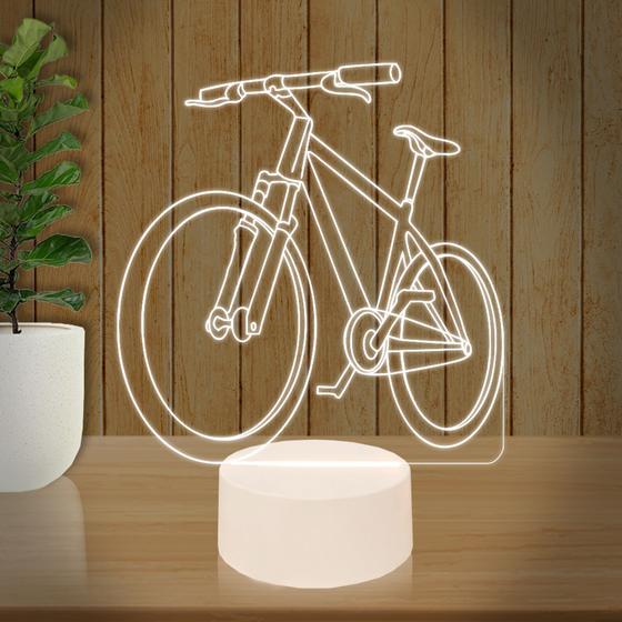 Imagem de Luminária Led 3D Bicicleta Ciclista  Abajur  Presente Criativo Decoração