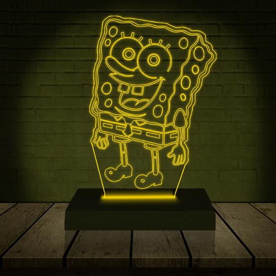 Imagem de Luminária Led 3D  Bob Esponja 2  Abajur  Presente Criativo Decoração