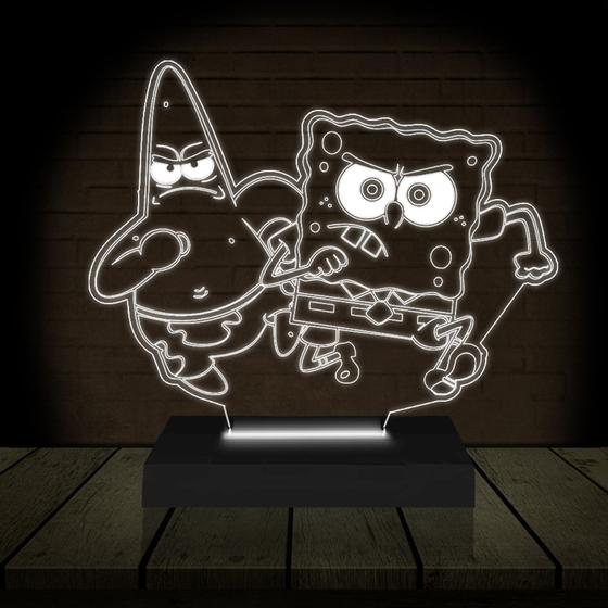 Imagem de Luminária Led 3D  Bob Esponja Patrick  Abajur  Presente Criativo Decoração