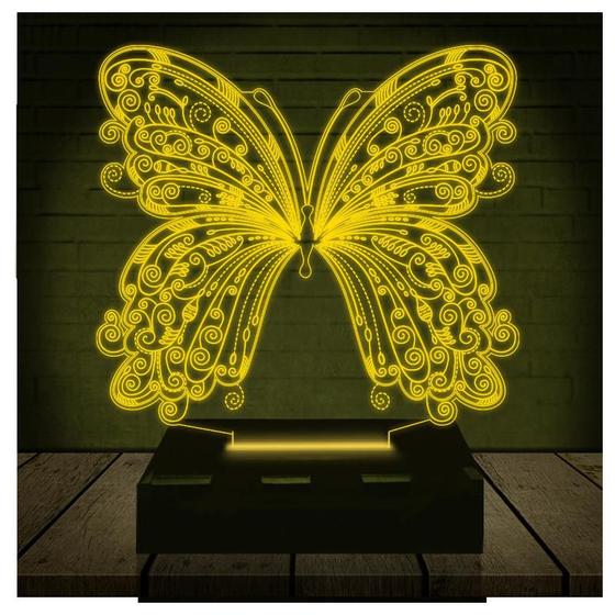 Luminária Led 3D Borboleta Abajur 3D Fantasy Luminária Magazine Luiza