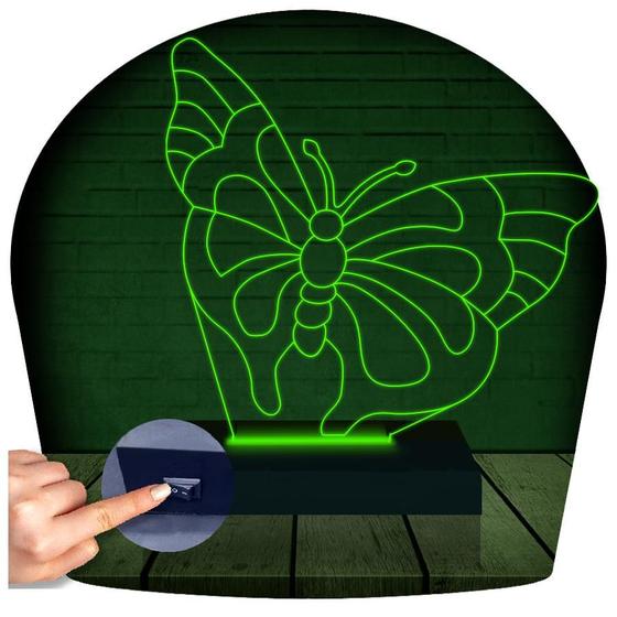 Imagem de Luminária Led 3d  Borboleta  Abajur  4